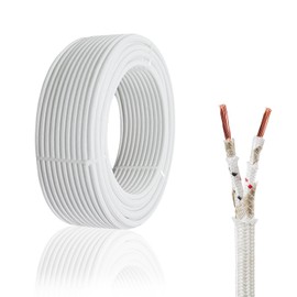 KToyeang 18 Gauge 2 Conductor High Temperature Wire 25Ft, -76-932 ℉ 18 AWG Mica Fiberglass 2 Core Copper Wire Insulated Heat Resistant High Temp Flexible Cable for Lamp Boiler Heater Kiln