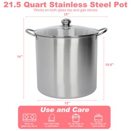 yeshine 21.5 Quart Canning Pot with Rack and Lid, Large Water Bath Canning Pot Set with Full Canning Tools Set, Stainless Steel Canner Supplies Starter Kit for Beginners for Home, Kitchen (Pink)