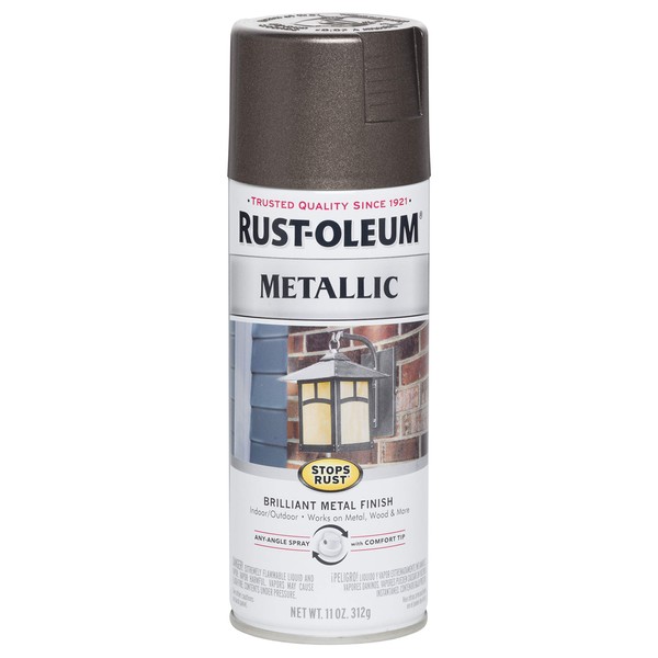 Rust-Oleum 7272830 Stops Rust Metallic Spray Paint, 11 Ounce, Dark Bronze