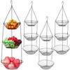 Maxdot 4 Pack 3-tier Hanging Fruit Basket Kitchen Hanging Wall