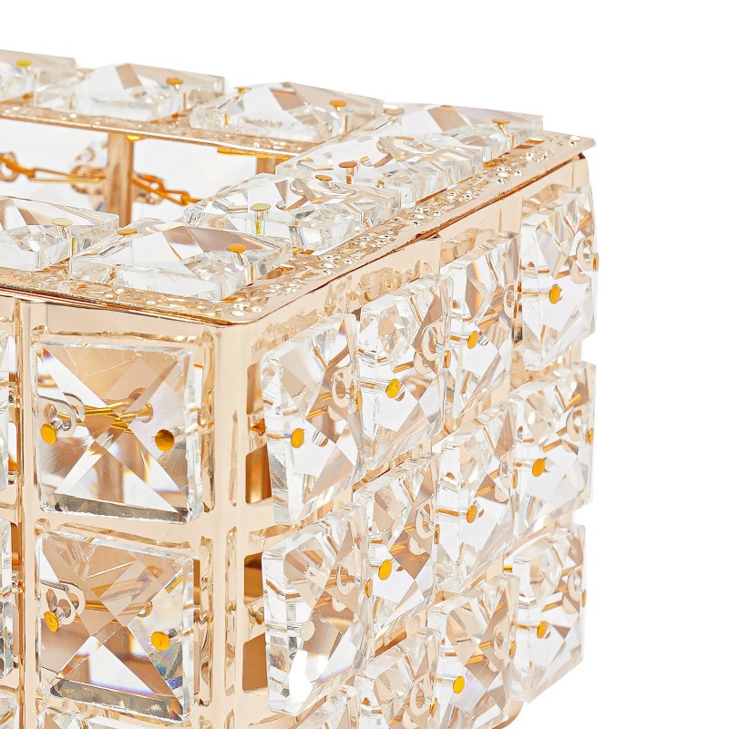 Tabletop Crystal Tissue Box Gold Paper Box Home Crystal Napkin