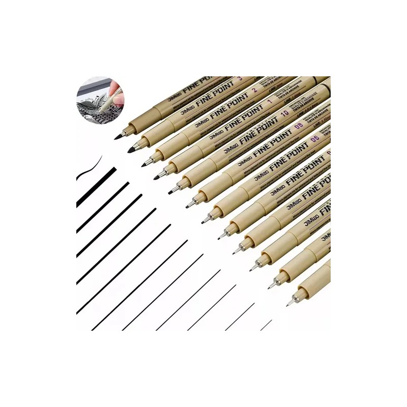 Estilografos Fineliner Lettering Manga Bosquejo 12pcs