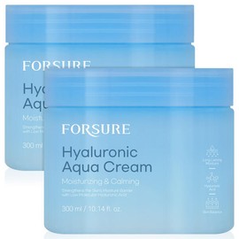 Fosure 포슈어 히알루로닉 대용량 수분크림 진정 영양 보습크림 300ml 2개 Poshare Hyaluronic Large Capacity Moisture Cream Soothing Nourishing Moisturizer 300ml 2 pieces [[AA1] 2 pieces of cream 300ml]