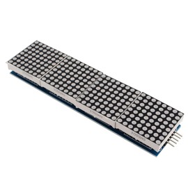 HALJIA MAX7219 Dot Matrix Module Red light MCU LED Display Module DIY Kit for Microcontroller 4 In 1 Display with 5 Pin Line Compatible with Arduino
