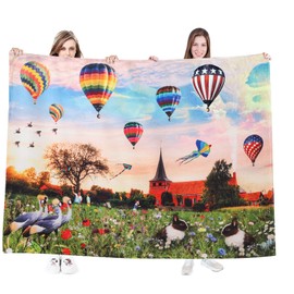 UBeesize Extra Soft Fleece Throw Blanket - Queen Size for Couch, Sofa or Bed, Cozy, Fluffy and All-Season, Decorative Blanket for Kids' Birthday Gifts, Silky and Warm, 60 x 80 Inches