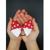 Pack Of 2 Red & White Polka Dot Satin Ribbon