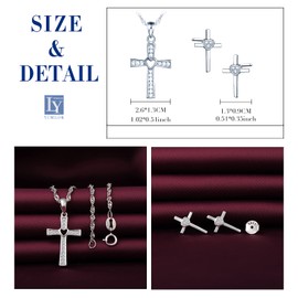 Yumilok Women's Jewellery Set Keurz Pendant Necklace Earrings Chain Set Mother's Day Jewellery Gift Set 925 Sterling Silver for Women, Sterling Silver Sterling Silver Zirconia, Cubic Zirconia