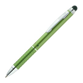 Online 31133/3D 3-Action Pen, 2-Colour Ballpoint Pen and Stylus Tip, Metallic Green