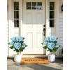 27 inch 2 Pack Artificial Hydrangea Tree,Blue Faux Hydrangea Flowers