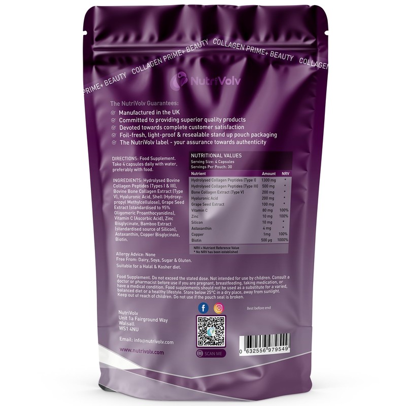Collagen Prime+ Beauty Complex | 120 Capsules | Skin Elasticity,