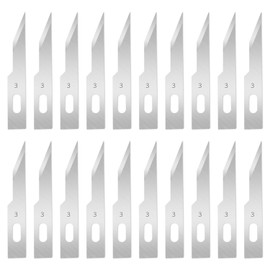 Qimoo 120 Pcs Exacto Knife Blades, #3 High Carbon Steel Hobby Knife Blade Refills Hobby Knife Replacement Blades for Craft, Scrapbooking, Stencil