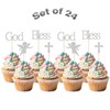 Kimini-Ki Baptism Cupcake Toppers, 24 Pack Spanish Mi Bautizo First