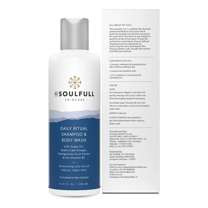 Be Soulfull Champú Y Gel De Baño 2 En 1,