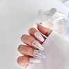 Blue Zircon Rose Handmade Nail Tips - Almond / 블루