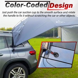 ecocstm 4 PCS Heavy Duty Suction Cups, Suction Cups with Hooks, Car Camping Accessories, Strong Suction Cups for Car, Automotive Suction Cups for Car Boat Awning Camping Tent Trap