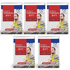 Emergency Zone Emergency Thermal Bivy Sleeping Bag, Survival Bag, 1, 5, 12, and 144 Packs Available