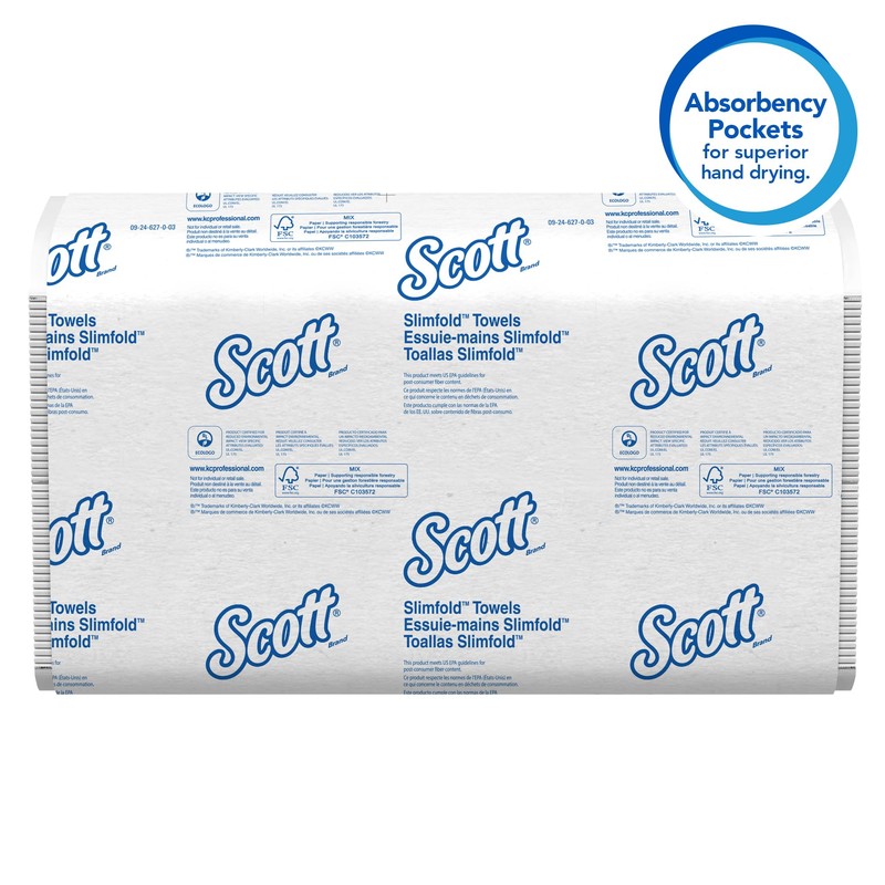 Scott Professional Pro Slimfold Folded Paper Towels, Bulk (04442), Absorbency