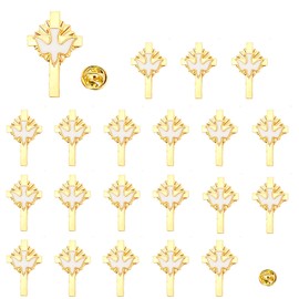 Mzztino Holy Spirit Pin Cross with White Holy Dove Inspirational Lapel Pin Catholic Holy Spirit Pins Bulk (20)