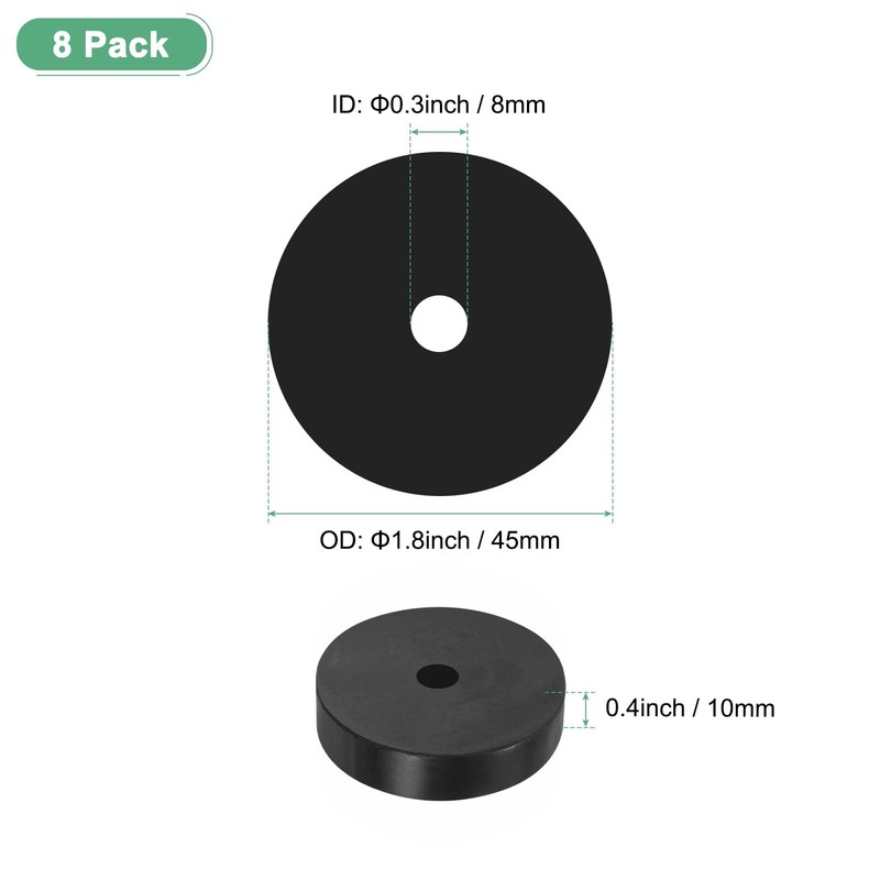 M METERXITY 8-Pack Rubber Isolation Washers, 1.8" OD 0.3" ID