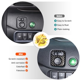 Heutamo Rearview Mirror Adjustment Switch Button Frame Trim Compatible with Honda Pilot 2015-2022, Interior Rear View Mirror Adjustment Button Decoration Trim Accessories (Carbon Fiber Pattern)