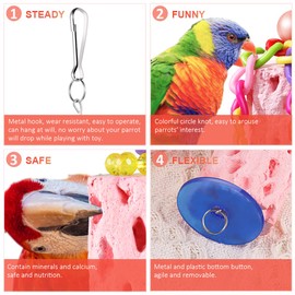 2Pcs Bird Chew Toys - Grinding Stone Parrot Chewing Toys - Tree Root Design Bird Treats Cage Hanging Toy for Birds Parrot Rabbit Squirrel Hamster (Random Color)