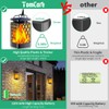 TomCare Solar Lights Outdoor Flickering Flame Solar Lantern Outdoor Hanging
