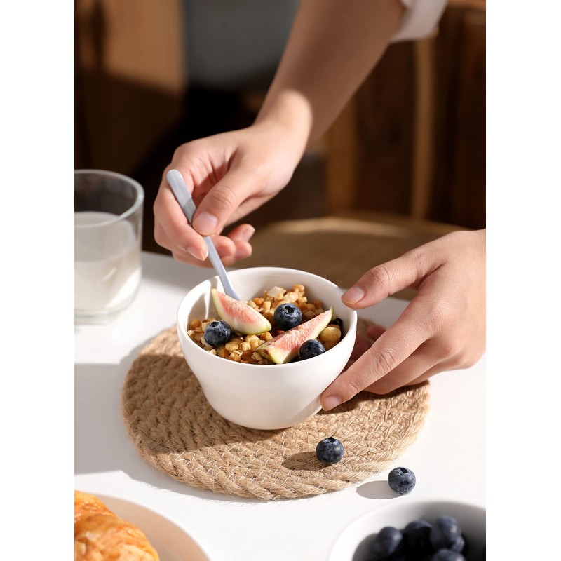Sweese Set of 6 Porcelain Bouillon Cups, White High-Grade Durable
