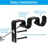 Bonsicoky 2 Pack Heavy Duty Double Curtain Rod Brackets, Black