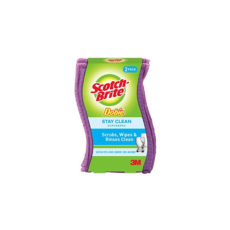 Scotch-Brite Stay Clean Scrubbers - 2 Count, Pack of 3