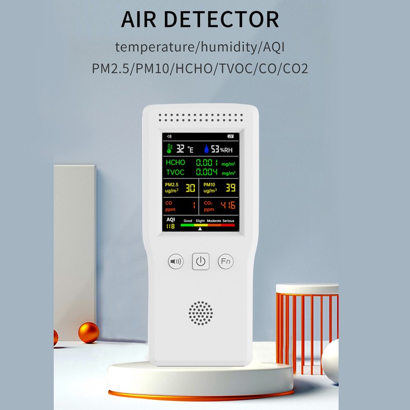 Handheld Portable Air Quality Detector 9 In 1 Temperature Humidity