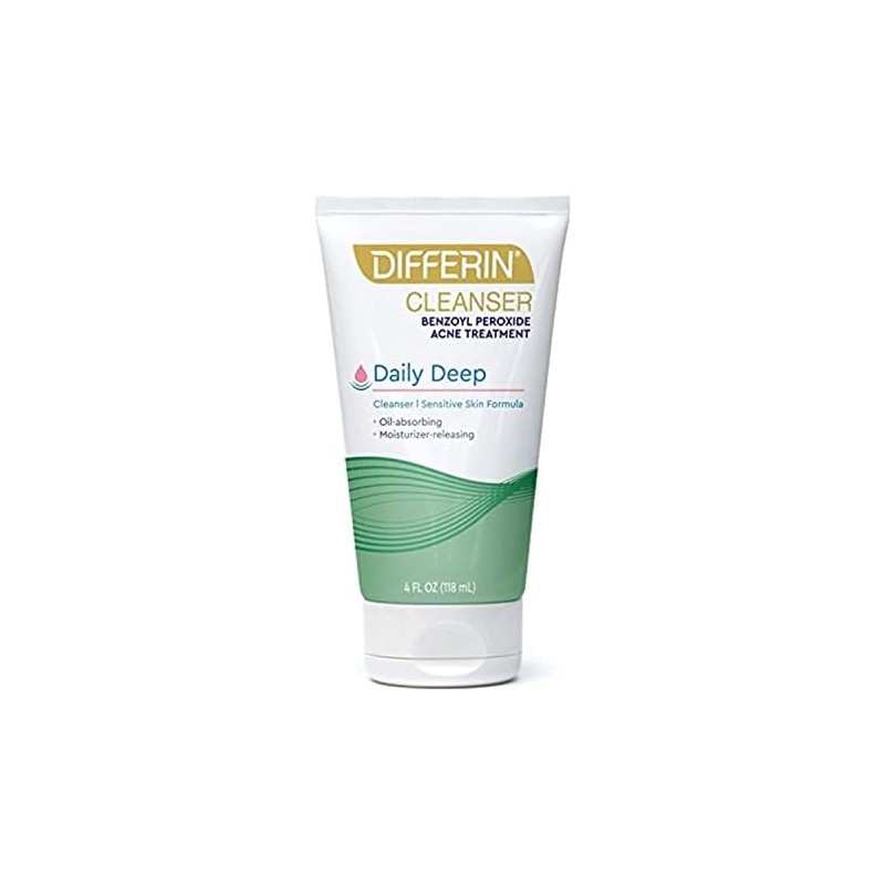 Differin Daily Deep Cleanser Sensitive Skin Formula, 4 Ounce