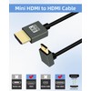YANBORONSN 8K Up Angle Mini HDMI to HDMI Coiled Cable