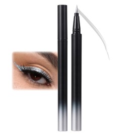 Metallic Glitter Eyeliner, Silver Diamond Liquid Eyeliner, Glitter Liquid Eyeliner, Waterproof & Smudge-Proof, Silver Metallic Eye Liner, Highly Pigmented & Durable Eyeliner for Face Body