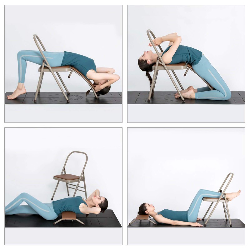 CIGOCIVI Yoga Auxiliary Chair with Detachable Lumbar Back Support Relieve