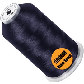 New brothread - Single Huge Spool 5000M Each Polyester Embroidery Machine Thread 40WT for Commercial and Domestic Machines - Dark Gray