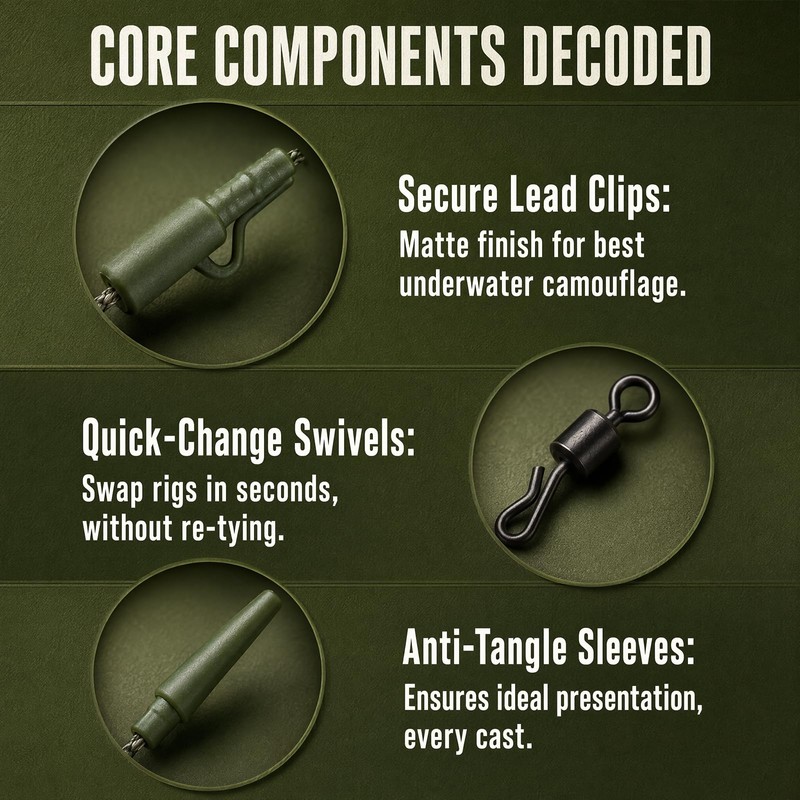 Carp Fishing Tackle Accessories Kit - Safety Lead Clips Action