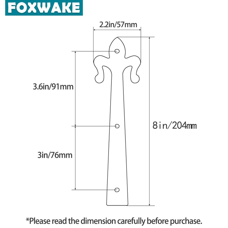 Decorative Barn Door Bracket 8 in Dummy Gate Hinge Garage