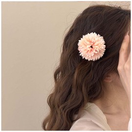 Inilbran Large Flower Hair Barrettes Vintage Flower Hair Clips French Flower Floral Hairclips Pin Wedding Bridal Flower Hair Clips Hawaiian Flower Decorative Hair Accessories for Women (Orange)