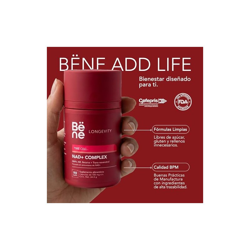 B?ne Add Life, Nad+ Suplemento Alimenticio 90 C?psulas