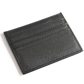 M-Plateau Credit Card Wallet, Super Slim Card Holder, Genuine Leather Wallet for Man and Women with 6 Card Slots and 1 Pocket (Black)