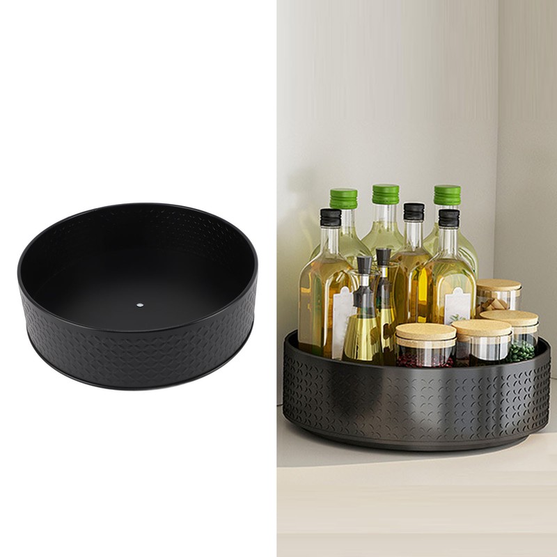 Turntable Spice Rack 360 Degree Rotatable Large Capacity Multifunctional Carbon