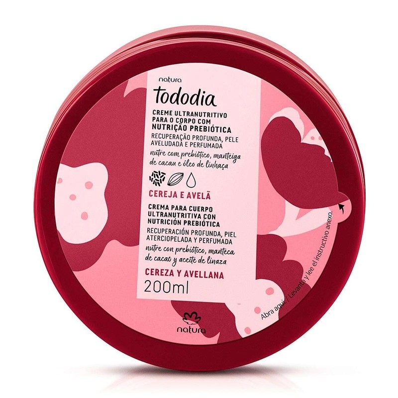Crema Corporal Humectante Con Nutricion Prebiotica Cereza Y Avellana Tododida