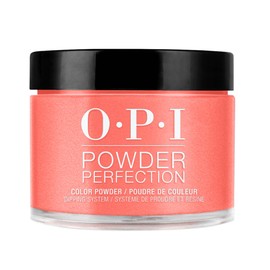 OPI Powder Perfection Totally Red-ical | Opaque Bright Warm Red Orange Crème Nail Dipping Powder | Acrylic Alternative | 1.5 oz