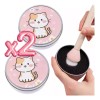 2 Estuche Limpia Brocha Seco Maquillaje Esponja Ecológico F Color