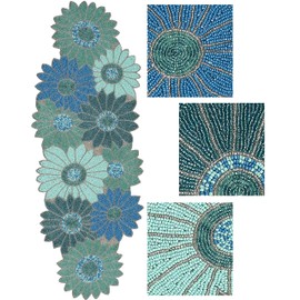 Beaded Runner for Dining Table, Durable Kitchen Table Runner, Stain Resistant Runner for Table, Kitchen Table, Durable Table 13'' x 36'' Runner - Teal Sky Blue Mint Green