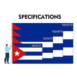 Cuba Extra Large Flag 6x10FT Giant Cuban National Polyester Printed Latin America Flag With 3 Grommets For Cuban Themed Festival Event Parade Party Heritage Hispanic Month Decoration
