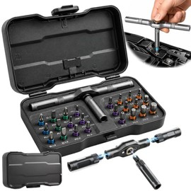 Juego de Desarmadores 24 en 1 Magnéticos Multipunta, Estuche de Destornilladores de Precisión para Electrónica, Computadoras y Bricolaje en Hogar (24)