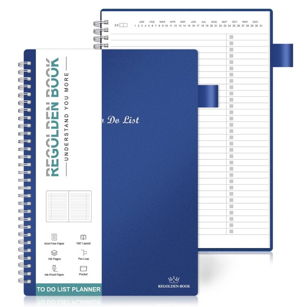 Regolden-Book To Do List Notebook, Daily Planner for Work, Project