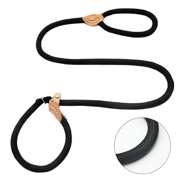 Dog Leash Slip Lead and Snap Hook Leash, Adjustable Heavy