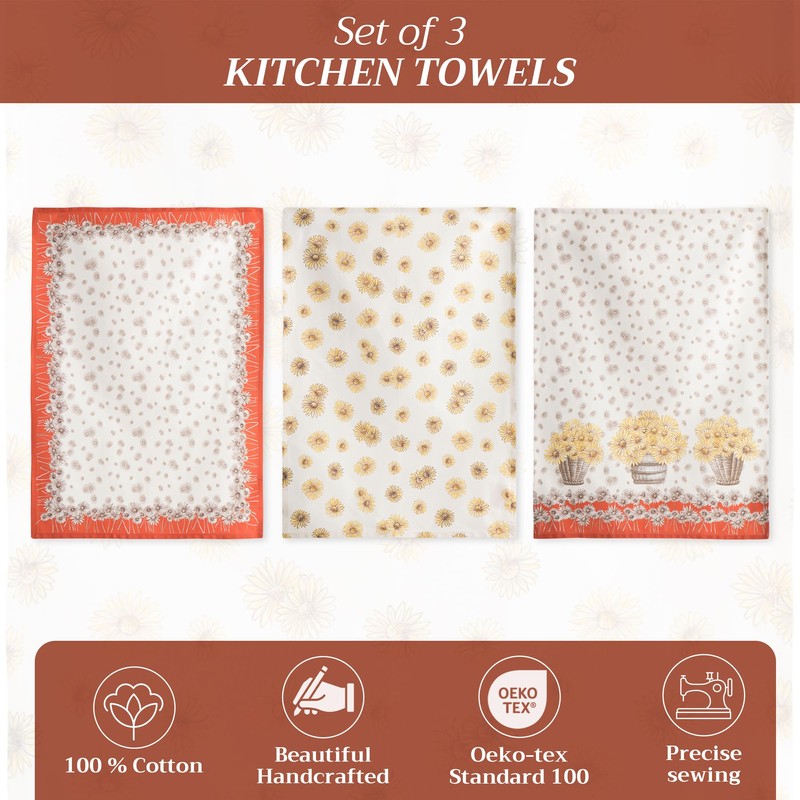 Maison d' Hermine Bagatelle 100% Cotton Set of 3 Multi-Purpose